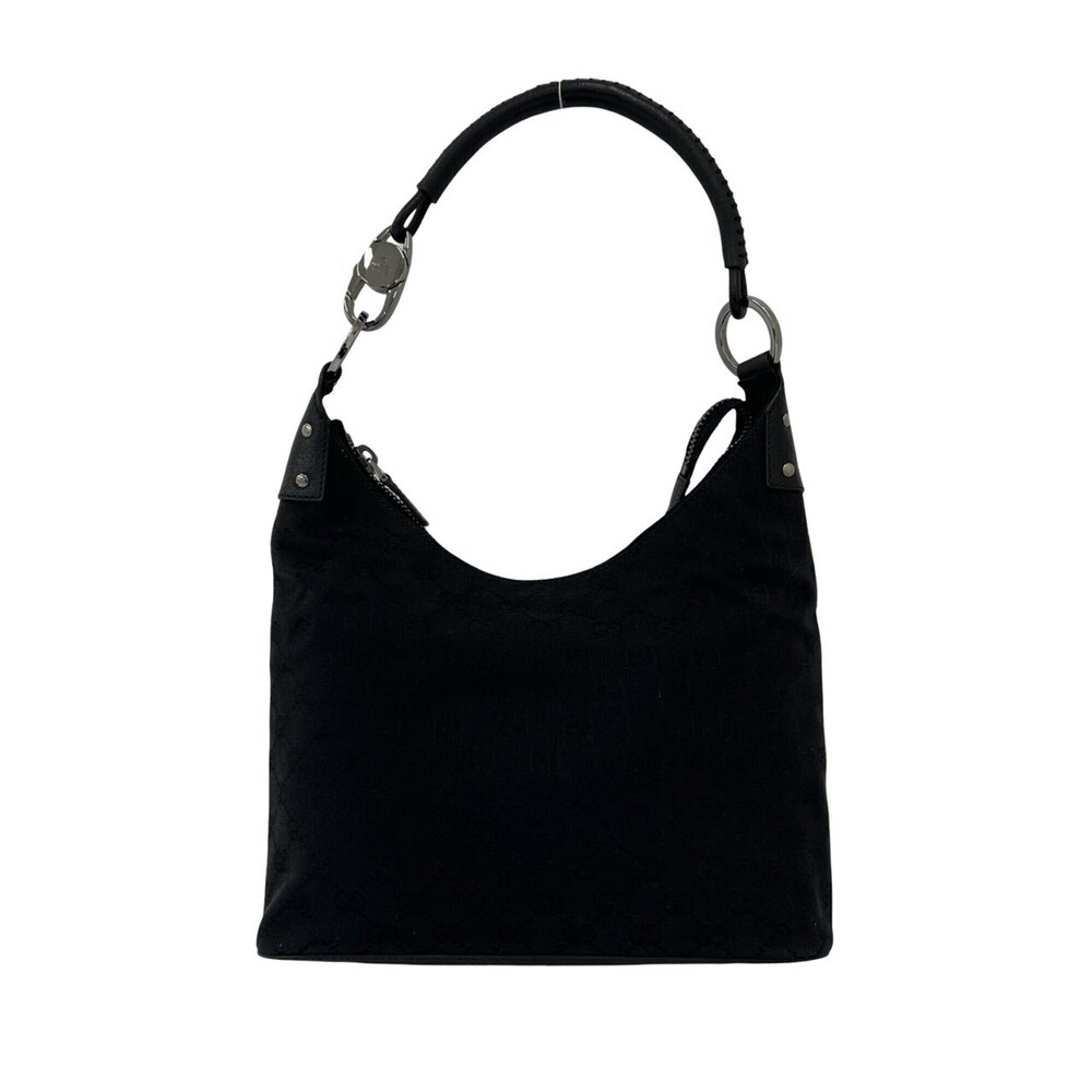 GUCCI GG pattern logo canvas leather genuine semi-one shoulder bag handbag to...
